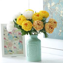 5Pcs Large Artificial Chrysanthemum Silk Flower Big Head Daisy Wedding Decoration Home Decor Pography Props 240529