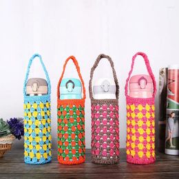 Storage Bags Knitted Mesh Net Water Bottle Cover Cup Sleeve Case Portable Bag Protector Heat Insulation Holder Pouch Pocket Gift
