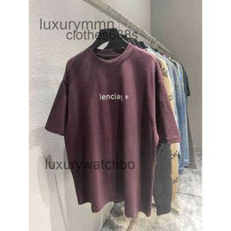 Men Sweaters Fashion Couples Summer T Shirt ballencigga Spring and Summer High Version b Home Letter r Stard Offset Os Off Shoulder Cover Round Neck XW25