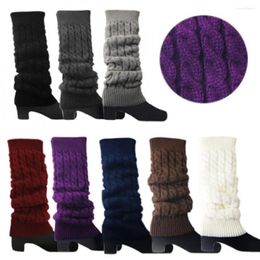 Women Socks Winter Crochet Cable Knit Braided Solid Colour Boot Cuffs Toppers Women's