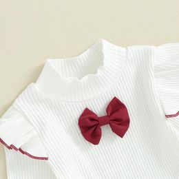 Clothing Sets Kids Toddler Baby Girl Fall Winter Clothes Mock Neck Bow Long Sleeve Knit Sweater Top Pleated Mini Skirt 2PCS Outfits Set