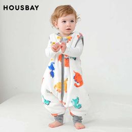 Sleeping Bag Sleeveless 3-25Months Baby Sleepsack Cute Dinosaur Sleepwear Autumn Flannel Warm Comfortable Kids House Wear L2405