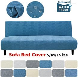 Chair Covers Armless Waterproof Futon Cover Stretch Jacquard Folding Without Armrest Sofa Bed Slipcover With Elastic Bottom S M L