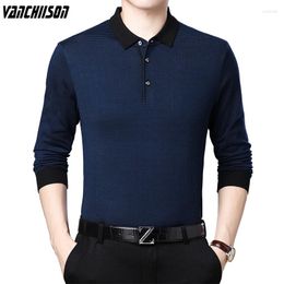 Men's Polos Men Polo Shirt Tops Long Sleeve For Dad Father Clothing Gift Solid Home Casual Male Fashion Red Blue Grey 00711