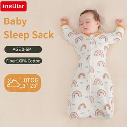 Neues schlafendes Neugeborenes Baby Swaddle ärmellose Schlaf Sack Sommer dünne Baumwollweiche 2-Wege Reißverschlusswickelwechseltasche L2405