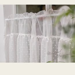 Short Lace Sheer Curtain for Door and Small Window, Decorative Half Valance, Living Room, Bedroom, Home, Garden, Hotel Decor