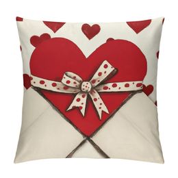 Valentines Day Pillow Covers,Love Heart Decorations Holiday Farmhouse Decorative Pillow Case Decor for Sofa Couch