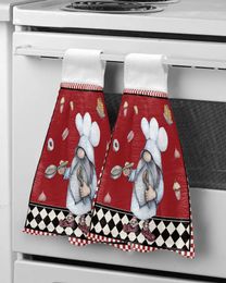 Towel Kitchen Chef Gnome Dessert Hand Bathroom Supplies Absorbent Cloth Dishcloths Hanging Accessories