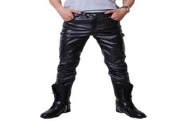 Pantaloni da uomo hip hop da uomo in pelle in vetro materiale PU 3 colori motociclette pantaloni da esterno