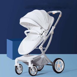 2in1/3 In 1, with Car Seat,Eggshell Newborn Stroller Leather Baby Carriage High Landscape F24528 L2405