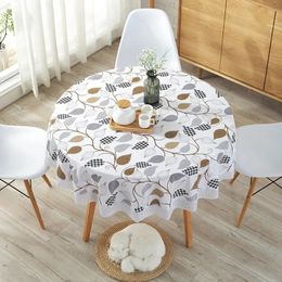 PVC el Waterproof Tablecloth Printed Oil Resistant Large Circular Table Cloth el Plastic Round Table Cover with Lace Hem 240529
