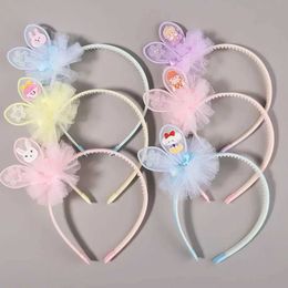 Hair Accessories 1PC Candy Colour Cartoon Hair Hoop for Chilren Lovely Rabbit Ears Hair Bands Girls Sweet Hairband Boutique Baby Hair Accessories Y240529