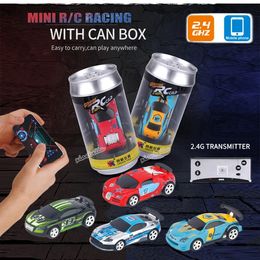 1 58 Remote Control MINI RC Car Battery Operated Racing Car PVC Cans Pack Machine Drift-Buggy Bluetooth radio Controlled Toy Kid 240527