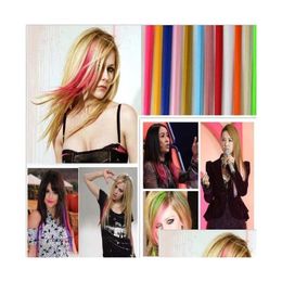 Hair Clips & Barrettes 33 Colours Fashion Extension For Women Long Synthetic Clip In Extensions Straight Hairpiece Party Highlights Pu Dhkqx