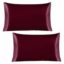 Pillow Pillowcase Silk Satin Imitation Solid El Bedding Bedhead Silky Single
