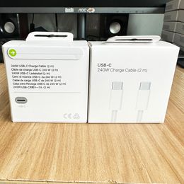 Cabos PD de 240W para iPhone 15 Pro Charging rápido 2m 6ft USB C para digitar cabos de carregamento de cabo trançado