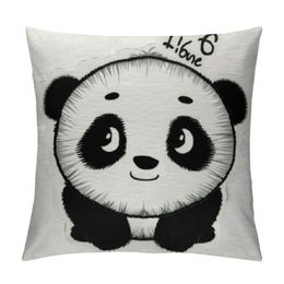 Lovely Panda Guess What Panda Butt Throw Pillow Covers,Home Bedroom Living Room Kids Room Decor Funny Quotes Pillow Case,Panda Lovers Kids Students Girls Gifts
