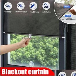 Curtain Roller Blinds Suction Cup Sunshade Blackout Carroom Kitchen Office Windows Sunshading Nail Sun Blind 230619 Drop Delivery Dhhbi