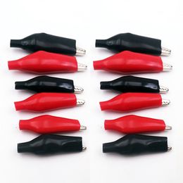 12 Pcs 28MM Black Red Blue Black Yellow Soft Plastic Coated Testing Probe Mini Alligator Test Clips