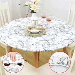 Table Cloth 1pcs Round Tablecloth Pvc Waterproof Oil-proof Elastic Edged Party Wedding Home Decor Kitchen Protection Cover