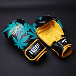 Gloves 6 12 14oz PU Leather Muay Thai Guantes De Boxeo Sanda Free Fight MMA Kick Boxing Training Glove For Men Women Kids L2405