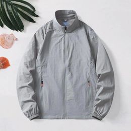 Men's Jackets Sun Protection Jacket Men Lightweight Coat With Lapel Zipper Placket Ultra-thin Ice For Outdoor