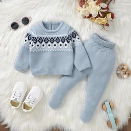 Clothing Sets Baby Boy Girl Set Autumn And Winter Long Sleeve Sweaters Shirts Pants Infant Casual Outfits 0-9M Toddler Outwear
