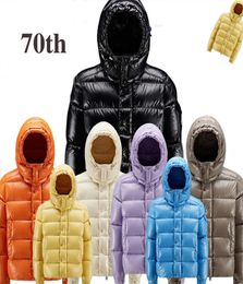 Mens multicolor puffer down jackets 70th anniversary Commemorative edition New epaulet design warmest down jacket Unisex Womens de8885798