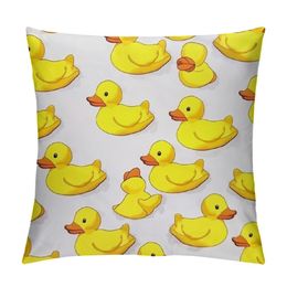 Cartoon Yellow Ducks Pillow Covers Standard Fluffy Pillows Pillow Cases Soft Pillowcase for Bed Sofa Couch Living Room Adults with Zipper Room Decor Gifts