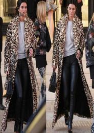 Leopard Fur Coat Women Autumn Winter Thick Warm Rabbit plush Jackets Plus size Female Hooded Tops Long Faux Coats Y10156998763