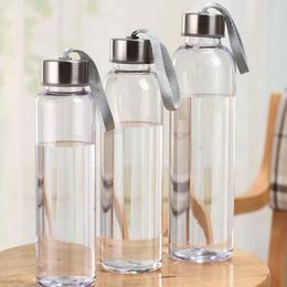New Outdoor Sports Portable Water Bottles Plastic Transparent Round Leakproof Travel Carrying for Water Bottle Drinkware 243m