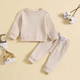 Clothing Sets Kids Solid Autumn Clothes Toddler Boys Girls Long Sleeve T Shirt Pullover Tops Pants Outfits Warm Suit Roupa Infantil