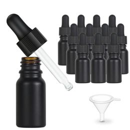 Storage Bottles & Jars 12pcs Black Coated Dropper Bottle Essential Oil Glass Liquid 10ml Drop For Massage Pipette Refillable 211G