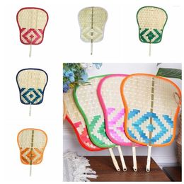 Decorative Figurines Durable Bamboo Weaving Fan Colorful Charming Plantain Vintage Chinese Style Old-fashioned Hand Cattail