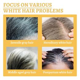 30ml Grey White Hair Treatment Serum Liquid White To Black Natural Colour Repair Nourish Product Anti Loss Hair Care Men Women