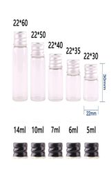 50pcs 5ml 6ml 7ml 10ml 14ml Clear Glass Bottle With Aluminum Cap 13oz Small Glass Small Vials For Essential Oil Use7840060