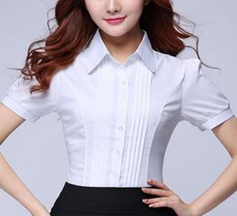 Korean Fashion Women Shirts Office Lady Cotton Blouse Blusas Mujer De Moda 2019 Women Blouses Elegant Shirt Plus Size 5XL6799219