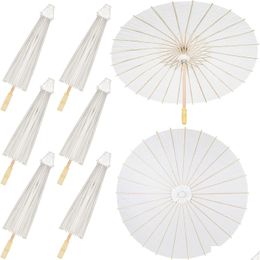 Umbrellas 60Cm Parasol Chinese Japanese Paper Umbrella White Diy For Wedding Bridal Party P O Cosplay Prop Au24 Drop Delivery Home G Dh5Hk