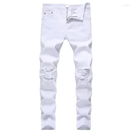 Men's Jeans Pure Black Slim Fit Elastic Denim Pants Europe And The United States High Street Fashion Brand