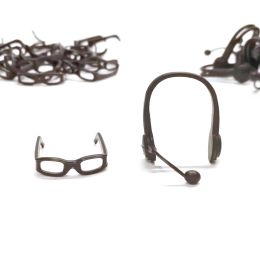 10Pcs (5glasses+5 earphones) 1/6 Doll Glasses Headphone Decors Cute Doll Decors DIY Doll Acccessories