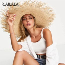 Natural Lafite Mens Womens Sun Hats Wide-brimmed Floppy Folding UV Straw Hat Holiday Wedding Fashion Sunscreen Beach Hat 240528
