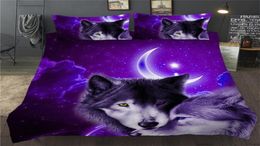3D Duvet Quilt Cover Set Wolf Animal Print Bedding Set Single Double Twin Full Queen King Size Bed Linen For Children Kid Adults 24192611