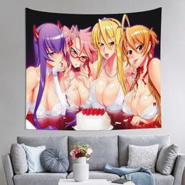 Tapestries Highschool Of The Dead Wall Hanging Decoration Anime Tapestry Cartoon Poster Background Suitable For