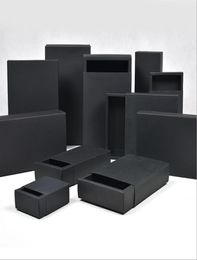 Black Cardboard box Paper Drawer boxes Wedding Black Gift Packing Paper Box For JewelrySoapScarfCandyPerfume packaging3441540