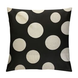 Throw Pillow Cover Polka Dot Black and White Simple Pattern Pillowcase Cushion Cover for Sofa Bedding Couch Home Decorative Double Side Printed