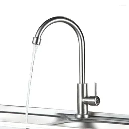 Kitchen Faucets Classic Stainless Steel Faucet Single Cold Water 360 Degree Rotation Sink Tap Handle Bathroom Basin