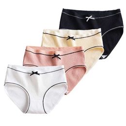 Panties 4 Pcs/Lot Pregnant Womens Panties Breathable Pregnancy Underwear Bow Tie Maternity Briefs Middle Waist Organic Cotton Intimates Y240528