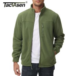 TACVASEN Full Zip Up Tactical Fleece Jacket Mens Thermal Warm Work Jacket Outdoor Trekking Hiking Jackets Coat Windbreaker