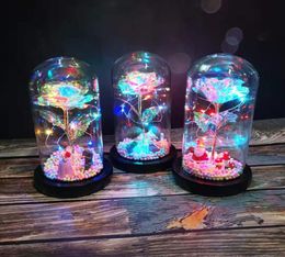 ing Girl Galaxy Rose In Flask LED Flashing Flowers In Glass Dome For Wedding Decoration Valentine039S Day Gift With Gift Box 109434980