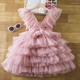 Girl Dresses Elagant Girls Party Princess Dress Flower For Wedding Evening Kids Birthday Tulle Cake Clothes Summer Casual Wear